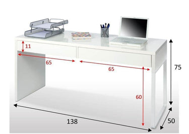 Kuba Arctic White Desk with Drawers: Sleek, Functional, Reversible Legs for Modern Offices - UK Luxury Furniture
